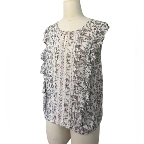 RANNA GiLL Anthropologie Faye Floral Top Multicolor Flowers, Tank Size Small - Picture 8 of 8